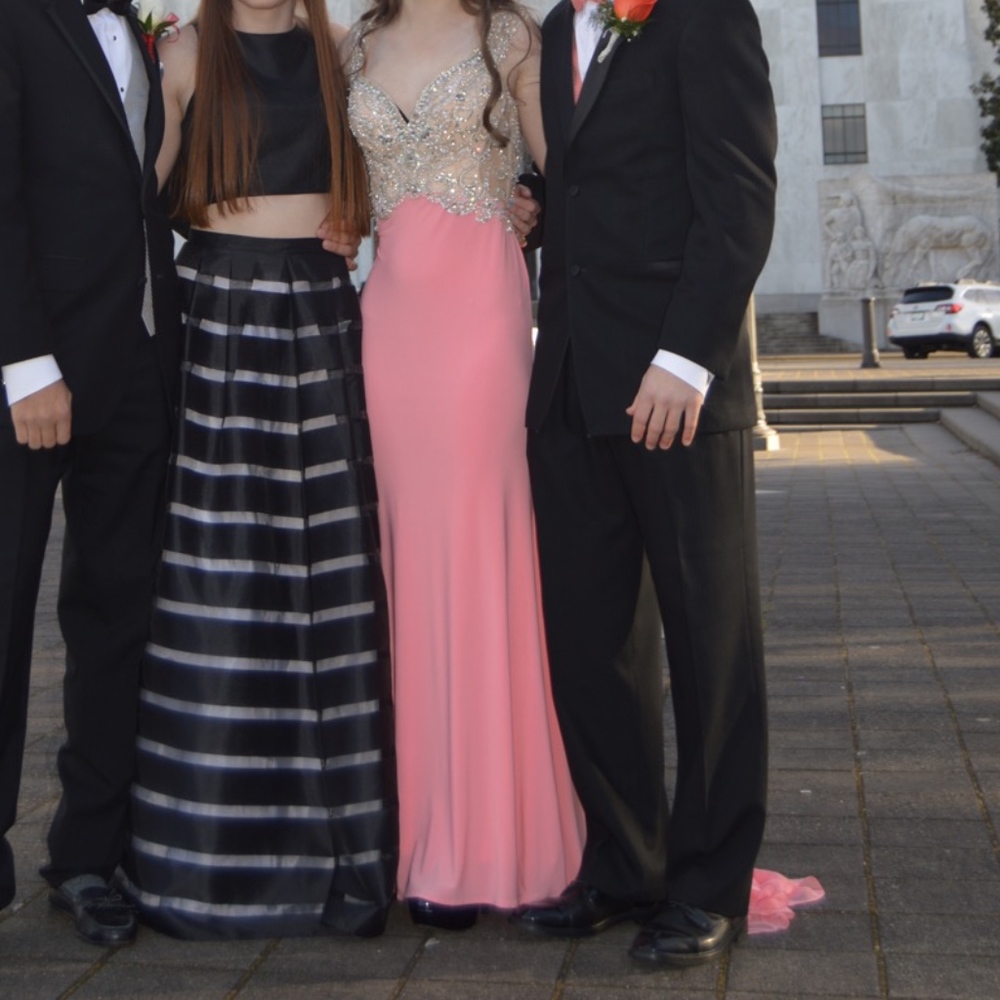 gorgeous coral prom dress